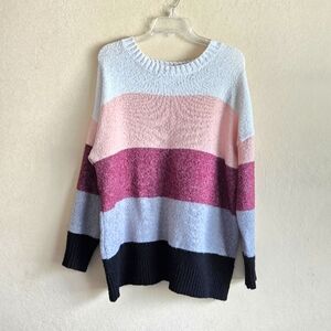 H&M divided oversized pullover colorblock knit sweater size small